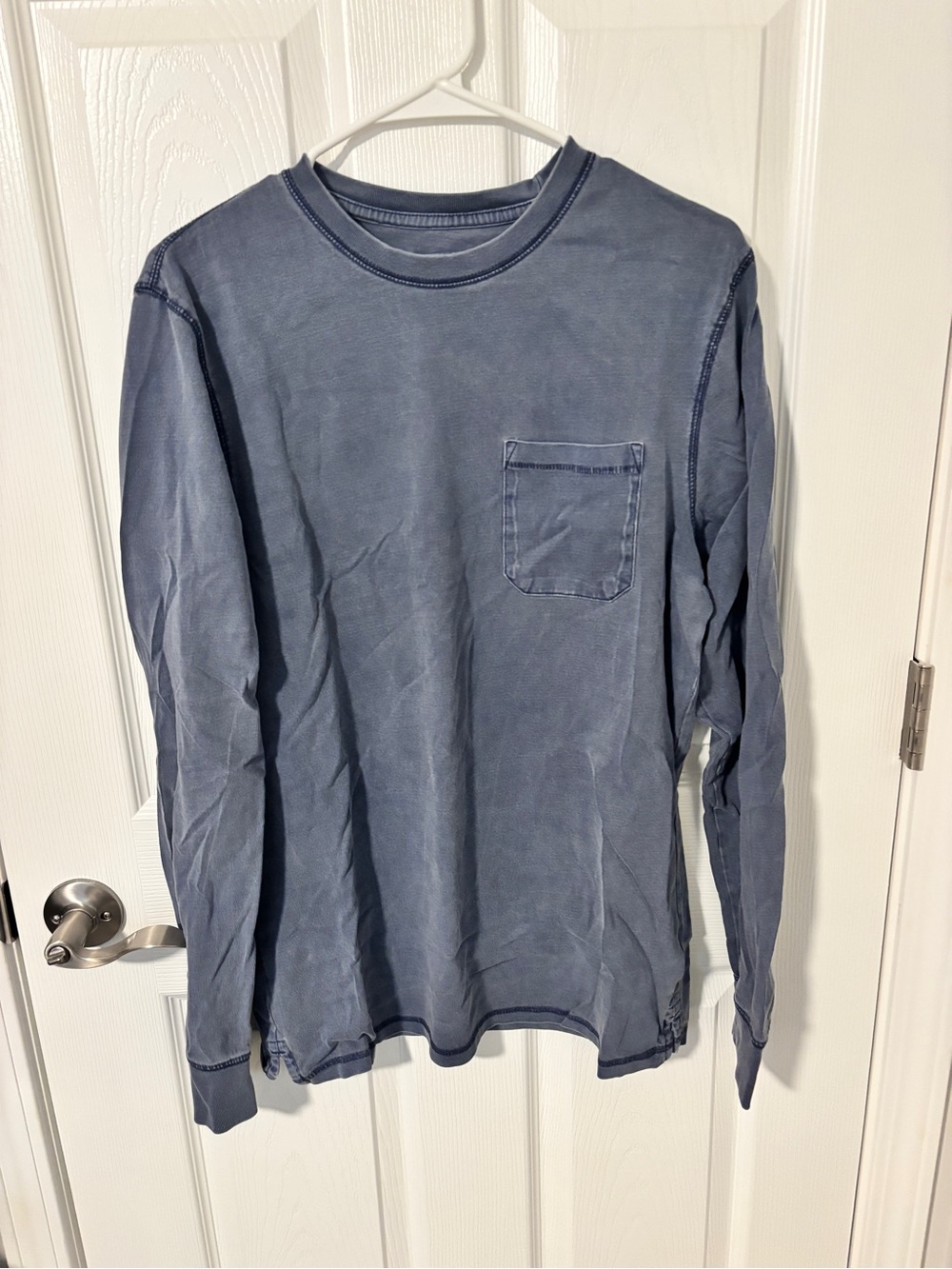 Goodfellow & Co Washed Blue Long Sleeve Pocket Tee